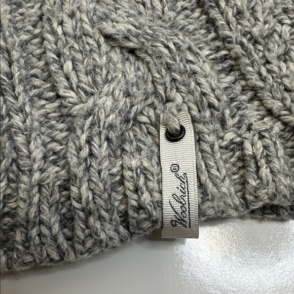 WOOLRICH Women’s Grey Cable Knit Chunky Grannycore Zip Up Sweater Sz SP - Picture 6 of 8